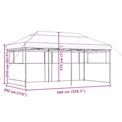 vidaXL Foldable Tent Pop-Up with 4 Side Walls Outdoor Party Tent Garden Gazebo - black, with 3 sidewalls
