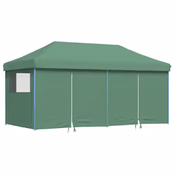 vidaXL Foldable Tent Pop-Up with 4 Side Walls Outdoor Party Tent Garden Gazebo - green, with 4 sidewalls