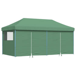 vidaXL Foldable Tent Pop-Up with 4 Side Walls Outdoor Party Tent Garden Gazebo - green, with 4 sidewalls