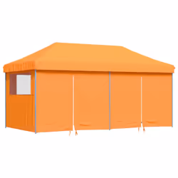 vidaXL Foldable Tent Pop-Up with 4 Side Walls Outdoor Party Tent Garden Gazebo - orange, with 4 sidewalls