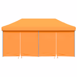 vidaXL Foldable Tent Pop-Up with 4 Side Walls Outdoor Party Tent Garden Gazebo - orange, with 4 sidewalls