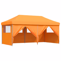 vidaXL Foldable Tent Pop-Up with 4 Side Walls Outdoor Party Tent Garden Gazebo - orange, with 4 sidewalls - Additional view 6