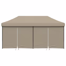 vidaXL Foldable Tent Pop-Up with 4 Side Walls Outdoor Party Tent Garden Gazebo - taupe, with 4 sidewalls