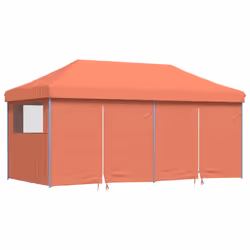 vidaXL Foldable Tent Pop-Up with 4 Side Walls Outdoor Party Tent Garden Gazebo - terracotta, with 4 sidewalls