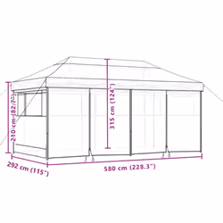 vidaXL Foldable Tent Pop-Up with 4 Side Walls Outdoor Party Tent Garden Gazebo - black, with 4 sidewalls - Additional view 9