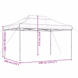 vidaXL Foldable Tent Pop-up Outdoor Party Tent Garden Gazebo Canopy Shelter - beige, without sidewall - Additional view 8