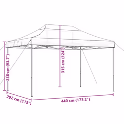 vidaXL Foldable Tent Pop-up Outdoor Party Tent Garden Gazebo Canopy Shelter - green, without sidewall - Additional view 8