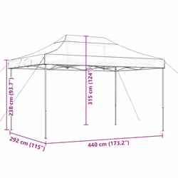 vidaXL Foldable Tent Pop-up Outdoor Party Tent Garden Gazebo Canopy Shelter - brown, without sidewall - Additional view 3