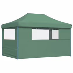 vidaXL Foldable Tent Pop-up Outdoor Party Tent Garden Gazebo Canopy Shelter - green, with 3 sidewalls - Additional view 4