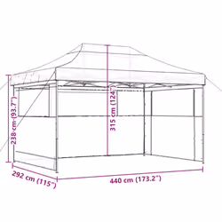 vidaXL Foldable Tent Pop-up Outdoor Party Tent Garden Gazebo Canopy Shelter - burgundy, with 3 sidewalls
