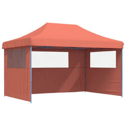 vidaXL Foldable Tent Pop-up Outdoor Party Tent Garden Gazebo Canopy Shelter - terracotta, with 3 sidewalls