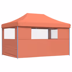 vidaXL Foldable Tent Pop-up Outdoor Party Tent Garden Gazebo Canopy Shelter - terracotta, with 3 sidewalls - Additional view 4