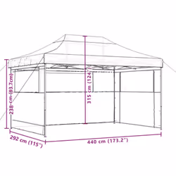vidaXL Foldable Tent Pop-up Outdoor Party Tent Garden Gazebo Canopy Shelter - terracotta, with 3 sidewalls - Additional view 8