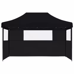 vidaXL Foldable Tent Pop-up Outdoor Party Tent Garden Gazebo Canopy Shelter - black, with 3 sidewalls
