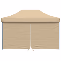 vidaXL Foldable Tent Pop-up Outdoor Party Tent Garden Gazebo Canopy Shelter - beige, with 4 sidewalls