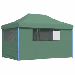 vidaXL Foldable Tent Pop-up Outdoor Party Tent Garden Gazebo Canopy Shelter - green, with 4 sidewalls - Additional view 4