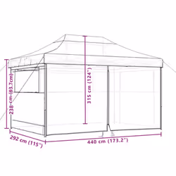 vidaXL Foldable Tent Pop-up Outdoor Party Tent Garden Gazebo Canopy Shelter - with 4 sidewalls