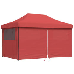 vidaXL Foldable Tent Pop-up Outdoor Party Tent Garden Gazebo Canopy Shelter - burgundy, with 4 sidewalls