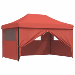 vidaXL Foldable Tent Pop-up Outdoor Party Tent Garden Gazebo Canopy Shelter - burgundy, with 4 sidewalls - Additional view 6