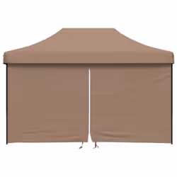 vidaXL Foldable Tent Pop-up Outdoor Party Tent Garden Gazebo Canopy Shelter - brown, with 4 sidewalls