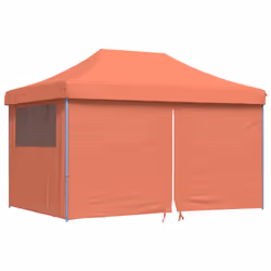 vidaXL Foldable Tent Pop-up Outdoor Party Tent Garden Gazebo Canopy Shelter - terracotta, with 4 sidewalls