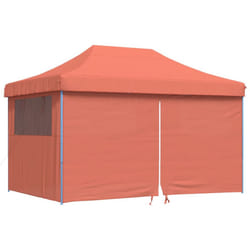 vidaXL Foldable Tent Pop-up Outdoor Party Tent Garden Gazebo Canopy Shelter - terracotta, with 4 sidewalls