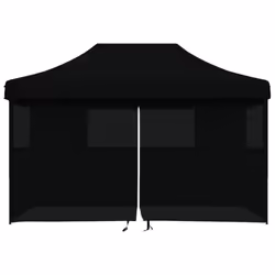 vidaXL Foldable Tent Pop-up Outdoor Party Tent Garden Gazebo Canopy Shelter - black, with 4 sidewalls