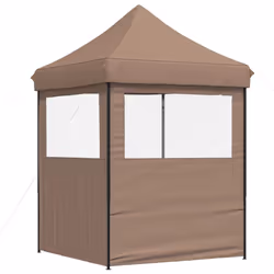 vidaXL Professional Folding Party Tent Outdoor Canopy Garden Pavilion Steel - brown, with 2 sidewalls - Additional view 4