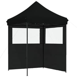 vidaXL Professional Folding Party Tent Outdoor Canopy Garden Pavilion Steel - black, with 2 sidewalls