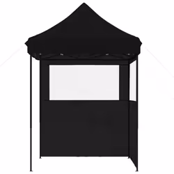 vidaXL Professional Folding Party Tent Outdoor Canopy Garden Pavilion Steel - black, with 2 sidewalls