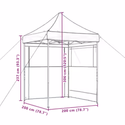 vidaXL Professional Folding Party Tent Outdoor Canopy Garden Pavilion Steel - black, with 2 sidewalls