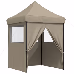 vidaXL Professional Folding Party Tent Outdoor Canopy Garden Pavilion Steel - taupe, with 4 sidewalls - Additional view 6