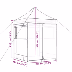 vidaXL Professional Folding Party Tent Outdoor Canopy Garden Pavilion Steel - taupe, with 4 sidewalls - Additional view 9