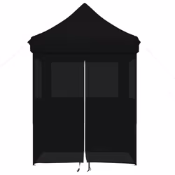 vidaXL Professional Folding Party Tent Outdoor Canopy Garden Pavilion Steel - black, with 4 sidewalls