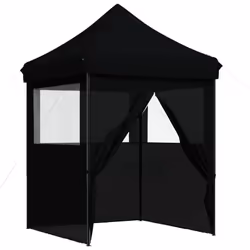 vidaXL Professional Folding Party Tent Outdoor Canopy Garden Pavilion Steel - black, with 4 sidewalls - Additional view 5
