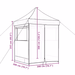 vidaXL Professional Folding Party Tent Outdoor Canopy Garden Pavilion Steel - black, with 4 sidewalls - Additional view 9