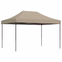 vidaXL Foldable Party Tent Pop-Up with 4 Sidewalls Patio Gazebo Canopy Shelter - taupe, without sidewall