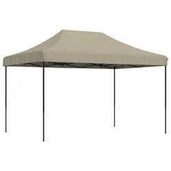 vidaXL Foldable Party Tent Pop-Up with 4 Sidewalls Patio Gazebo Canopy Shelter - taupe, without sidewall
