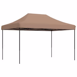 vidaXL Foldable Party Tent Pop-Up with 4 Sidewalls Patio Gazebo Canopy Shelter - brown, without sidewall
