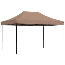 vidaXL Foldable Party Tent Pop-Up with 4 Sidewalls Patio Gazebo Canopy Shelter - brown, without sidewall