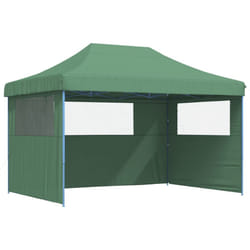 vidaXL Foldable Party Tent Pop-Up with 4 Sidewalls Patio Gazebo Canopy Shelter - green, with 3 sidewalls