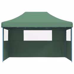 vidaXL Foldable Party Tent Pop-Up with 4 Sidewalls Patio Gazebo Canopy Shelter - green, with 3 sidewalls