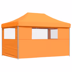 vidaXL Foldable Party Tent Pop-Up with 4 Sidewalls Patio Gazebo Canopy Shelter - orange, with 3 sidewalls - Additional view 4