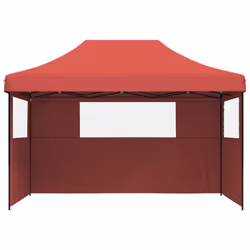 vidaXL Foldable Party Tent Pop-Up with 4 Sidewalls Patio Gazebo Canopy Shelter - burgundy, with 3 sidewalls
