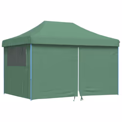 vidaXL Foldable Party Tent Pop-Up with 4 Sidewalls Patio Gazebo Canopy Shelter - green, with 4 sidewalls