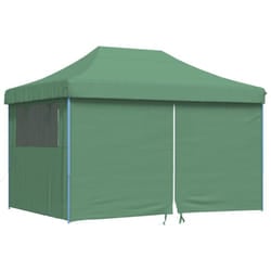 vidaXL Foldable Party Tent Pop-Up with 4 Sidewalls Patio Gazebo Canopy Shelter - green, with 4 sidewalls