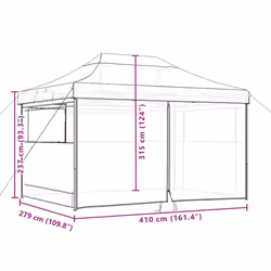 vidaXL Foldable Party Tent Pop-Up with 4 Sidewalls Patio Gazebo Canopy Shelter - green, with 4 sidewalls