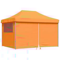 vidaXL Foldable Party Tent Pop-Up with 4 Sidewalls Patio Gazebo Canopy Shelter - orange, with 4 sidewalls
