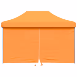 vidaXL Foldable Party Tent Pop-Up with 4 Sidewalls Patio Gazebo Canopy Shelter - orange, with 4 sidewalls