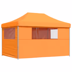 vidaXL Foldable Party Tent Pop-Up with 4 Sidewalls Patio Gazebo Canopy Shelter - orange, with 4 sidewalls - Additional view 4